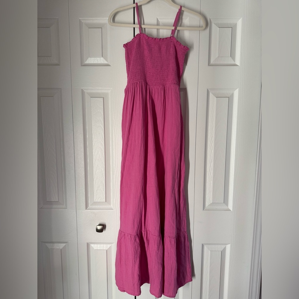 Raviya Fuchsia Pink Smocked Maxi Dress